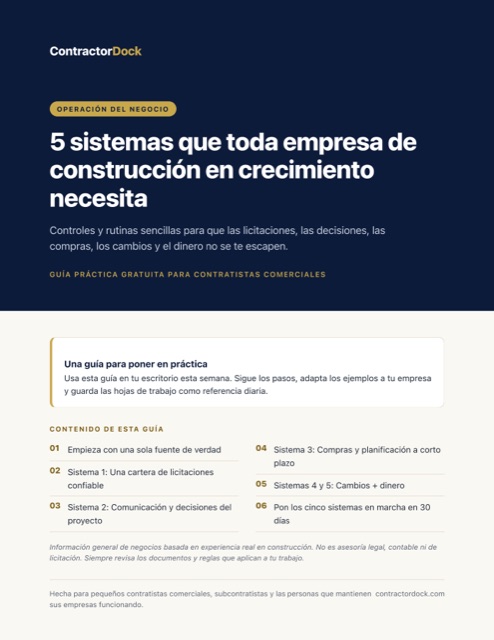 Portada de 5 sistemas que toda empresa de construcción en crecimiento necesita