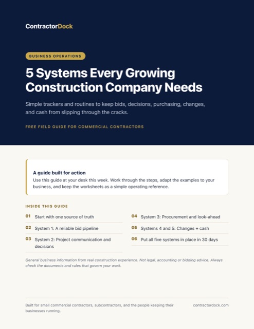 Cover of 5 Systems Every Growing Construction Company Needs