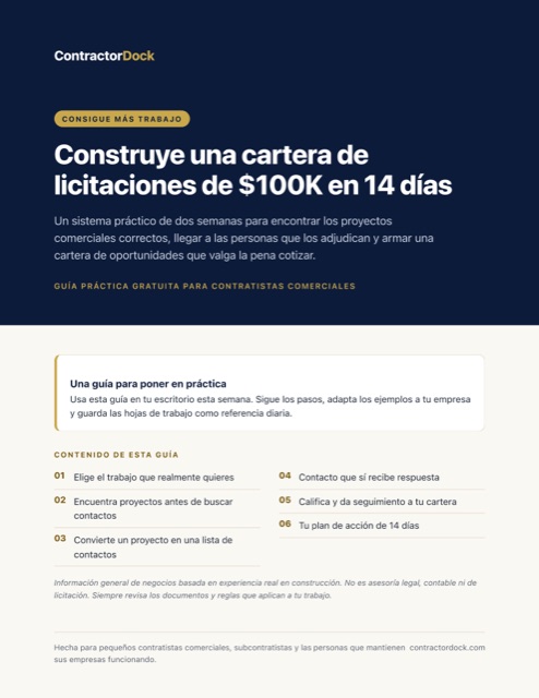 Portada de Construye una cartera de licitaciones de $100K en 14 días
